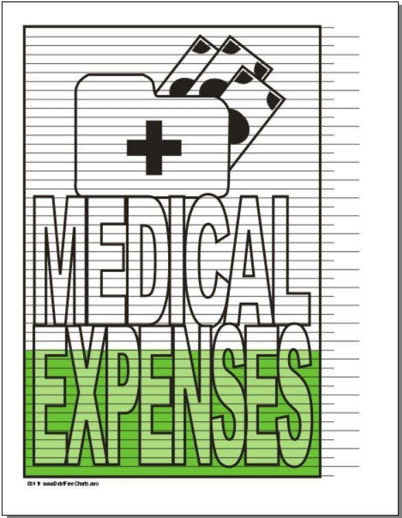 Medical Expenses Tracking Chart Debt Free Charts