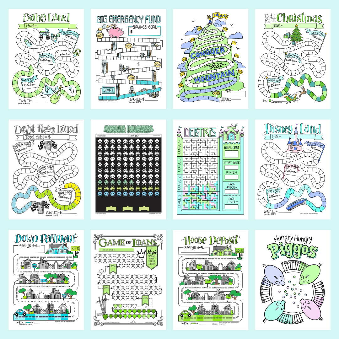 Game Charts Bundle – Debt Free Charts for Free Printable Debt Free Charts