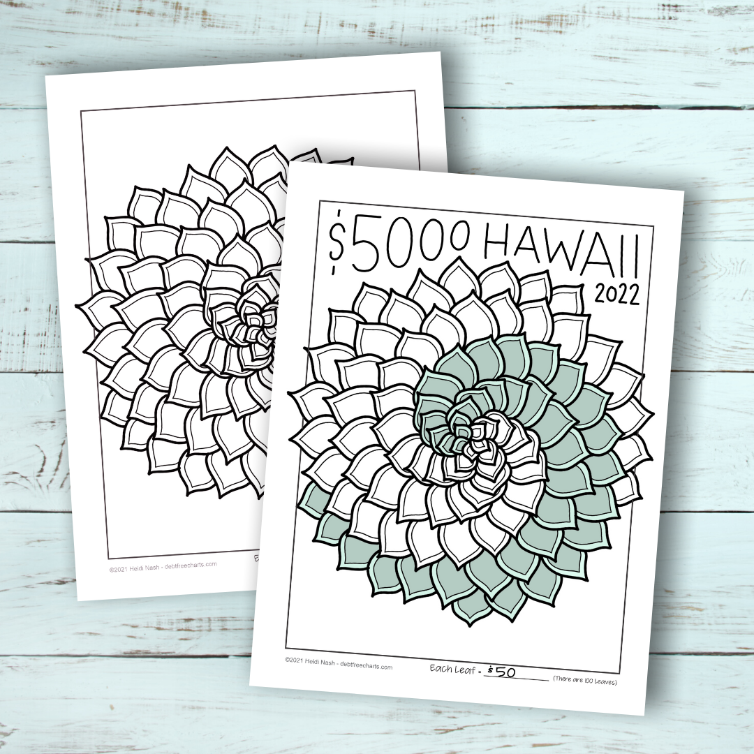 100 free succulents Succulents Goal Tracking Set – Debt Free Charts