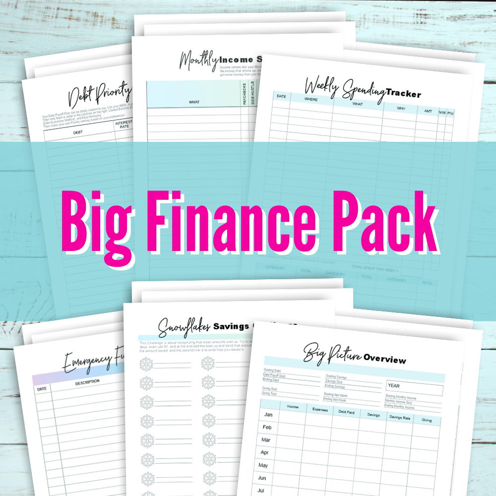 Big Finance Pack - Printable Finance Library – Debt Free Charts