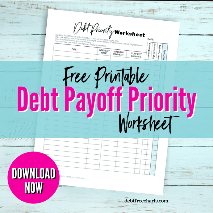 Figure Out What to Pay off First (or next) with a Debt Priority Worksheet - Free Printable