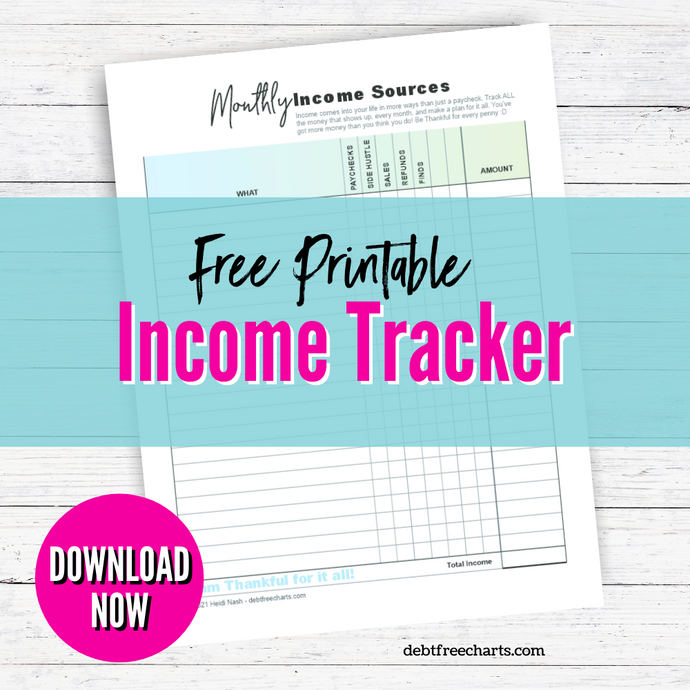Monthly Income Sources - Free Printable Tracker