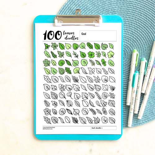 100 Leaves Doodles Tracking Chart