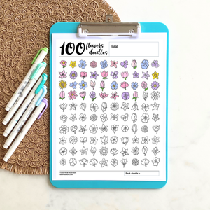 100 Flowers Doodles Tracking Chart