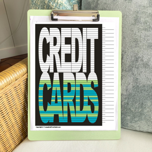 Credit Cards Tracking Chart