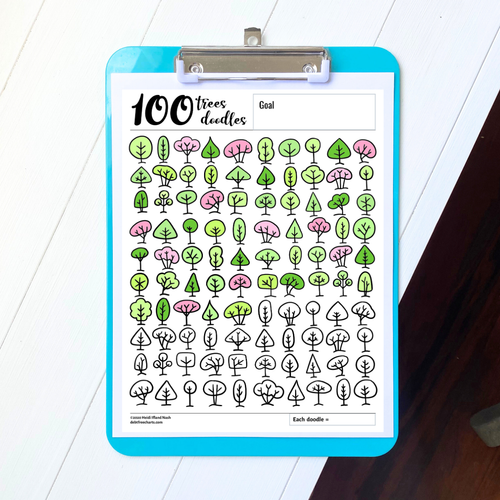 100 Trees Doodles Tracking Chart