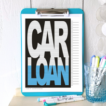 Car Loan Tracking Chart