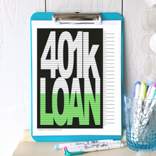 401k Loan Tracking Chart