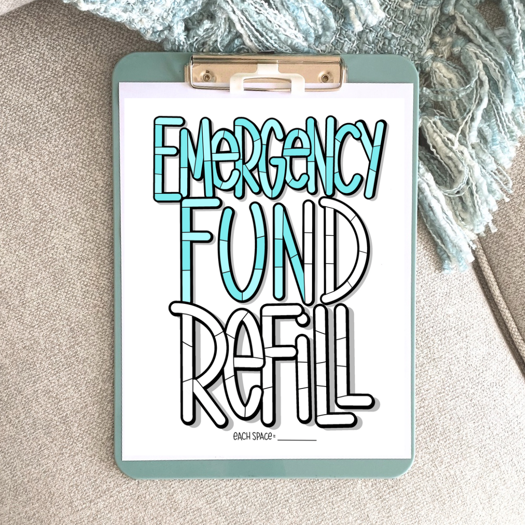 Emergency Fund Refill - Lettering – Debt Free Charts