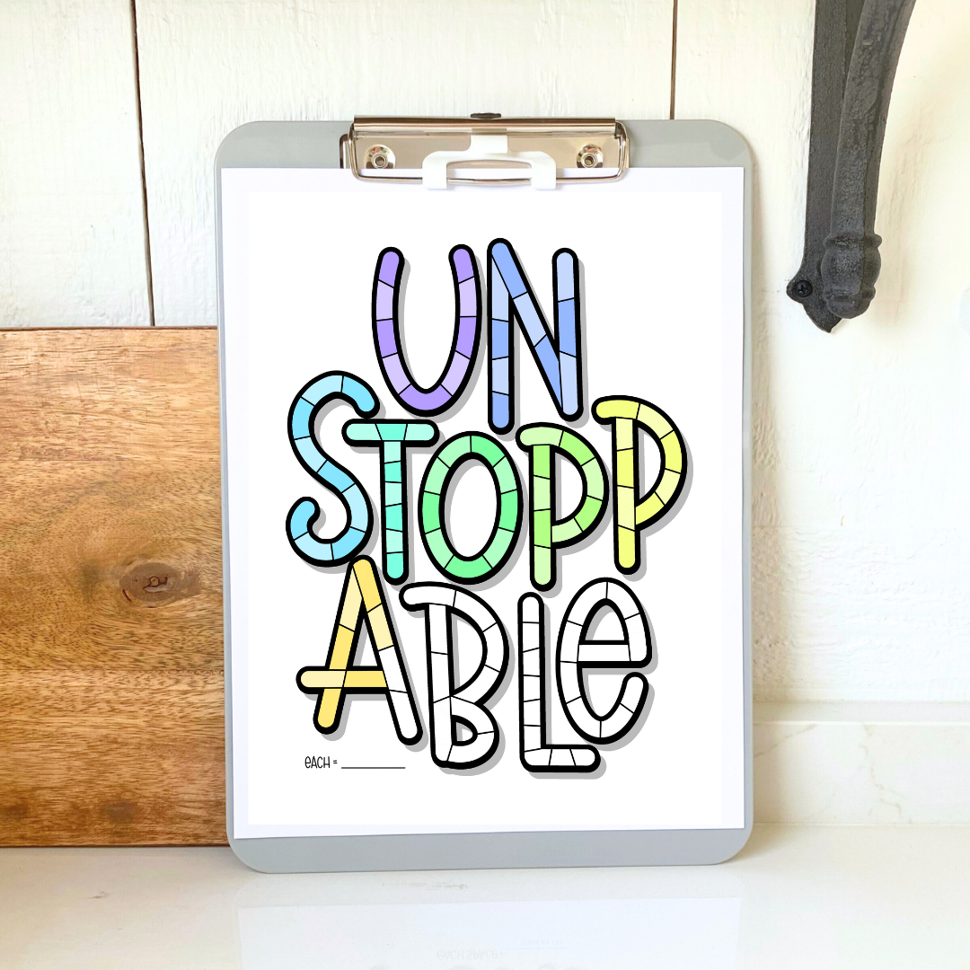 Encouraging Lettering Set – Debt Free Charts