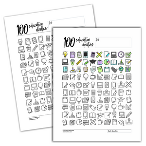 100 Education Doodles Tracking Chart