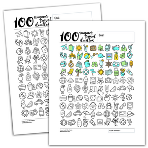 100 Travel Summer Doodles Tracking Chart