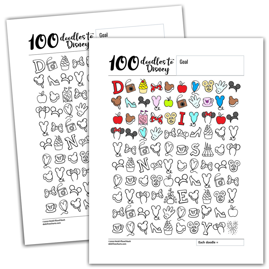 100 Doodles to Disney Tracking Chart