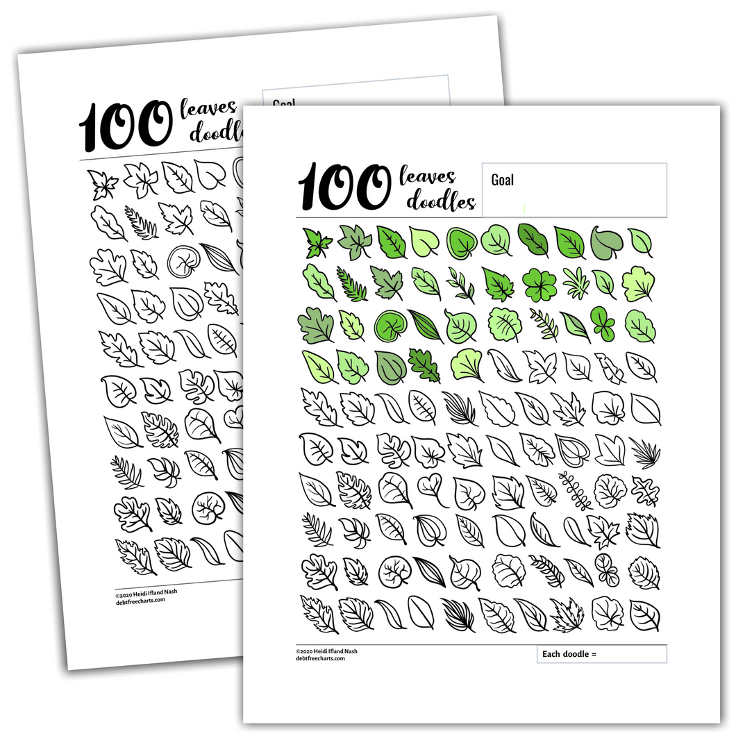 100 Leaves Doodles Tracking Chart