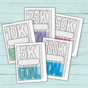 5k - 100k Goal Savings Trackers Set