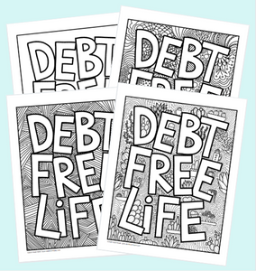 Debt Free Life Coloring Page Pack