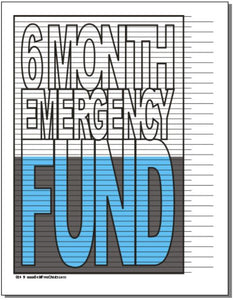 6 Month Emergency Fund Tracking Chart