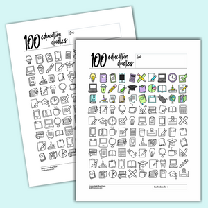 100 Education Doodles Tracking Chart