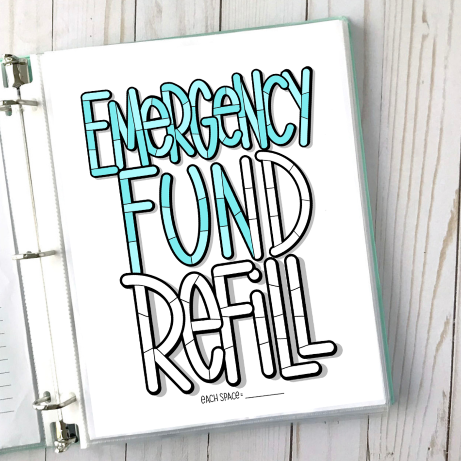 Refil Lettering Emergency Fund Refill - Lettering – Debt Free Charts