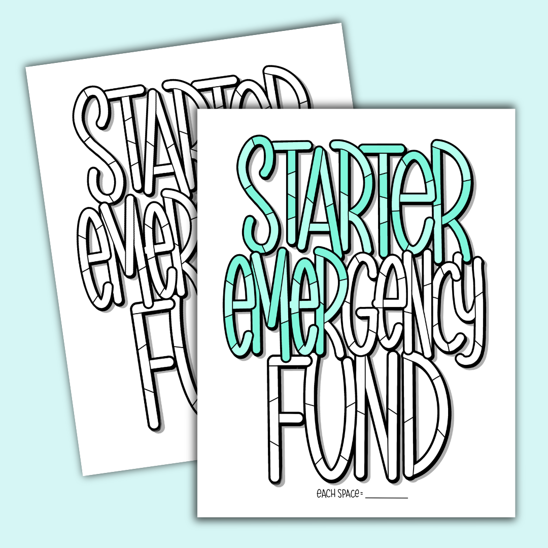 Emergency Fund Lettering Starter Emergency Fund - Lettering – Debt Free Charts