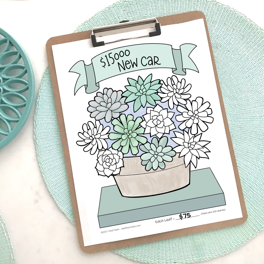 succulent tracker Succulents Goal Tracking Set – Debt Free Charts