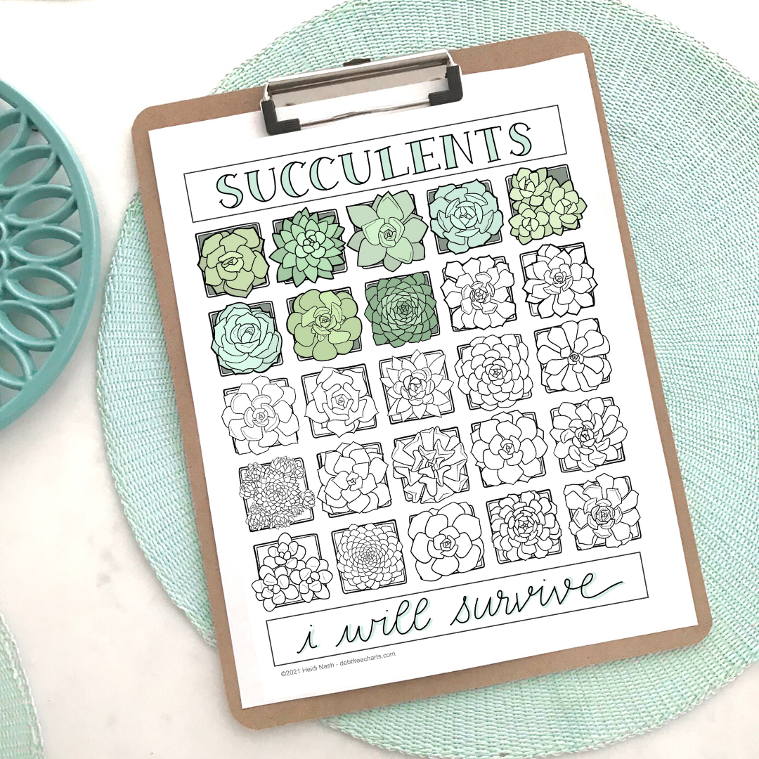succulent tracker Plant Lovers Bundle – Debt Free Charts